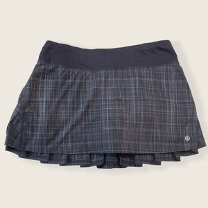 Lululemon Run: Speed Skirt - Grey Plaid - Size 4